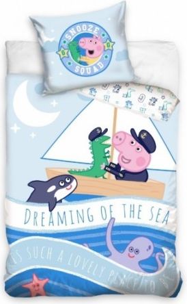 Detexpol Bavlněné dětské povlečení Peppa Pig - Dreaming of the sea, 135x100 cm - obrázek 1