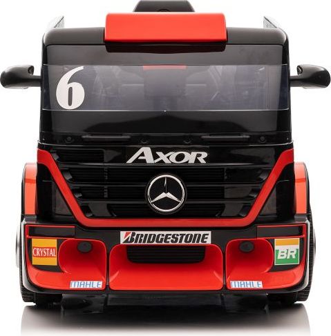 Dětský elektrický kamion Mercedes Axor s návěsem, MP4 červený - obrázek 4