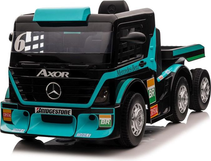 Dětský elektrický kamion Mercedes Axor s návěsem, MP4 tyrkysový - obrázek 2