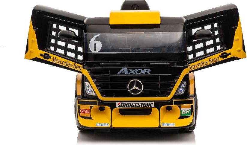 Dětský elektrický kamion Mercedes Axor s návěsem, MP4 žlutý - obrázek 5