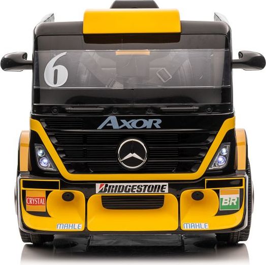 Dětský elektrický kamion Mercedes Axor s návěsem, MP4 žlutý - obrázek 7