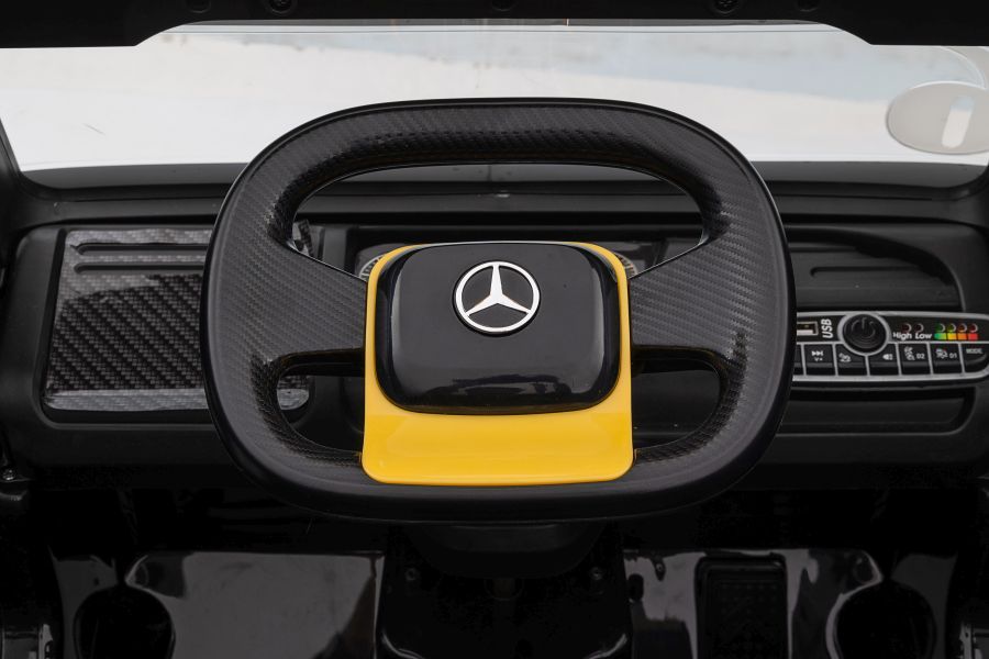 Dětský elektrický kamion Mercedes Axor s návěsem, MP4 žlutý - obrázek 14