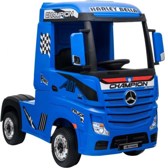 Elektrické autíčko Mercedes Benz Actros - bílé LAK s návěsem - obrázek 2