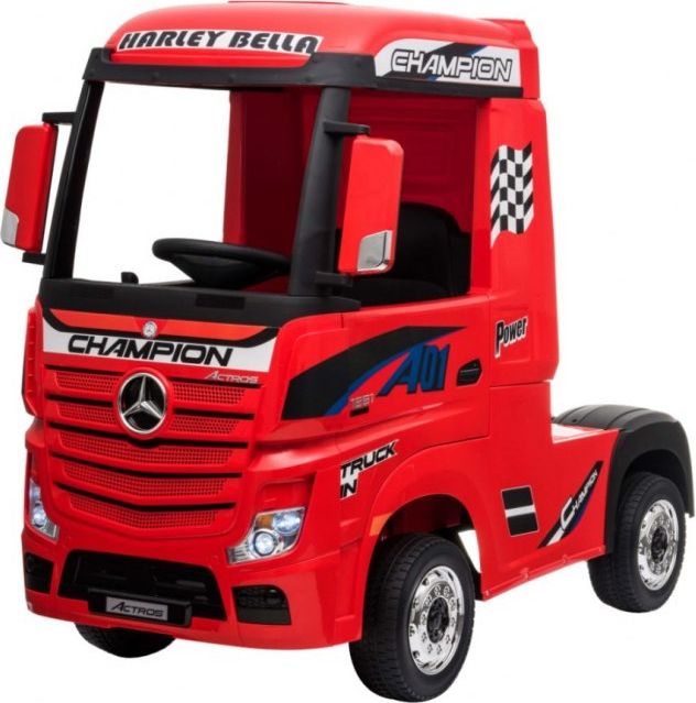 Elektrické autíčko Mercedes Benz Actros - bílé LAK s návěsem - obrázek 3