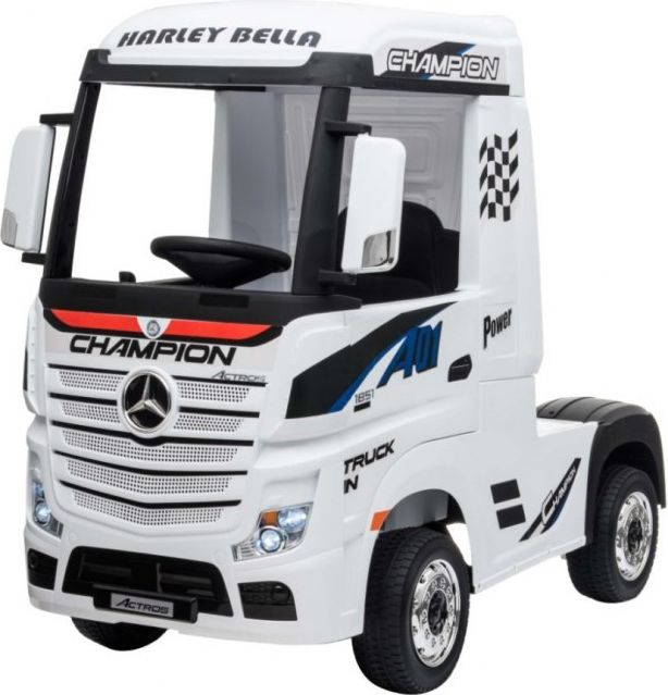 Elektrické autíčko Mercedes Benz Actros - bílé LAK s návěsem - obrázek 11
