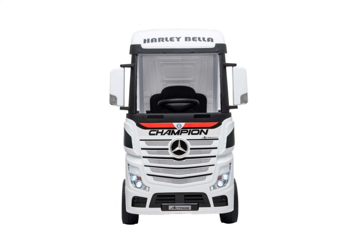 Elektrické autíčko Mercedes Benz Actros - bílé LAK s návěsem - obrázek 12