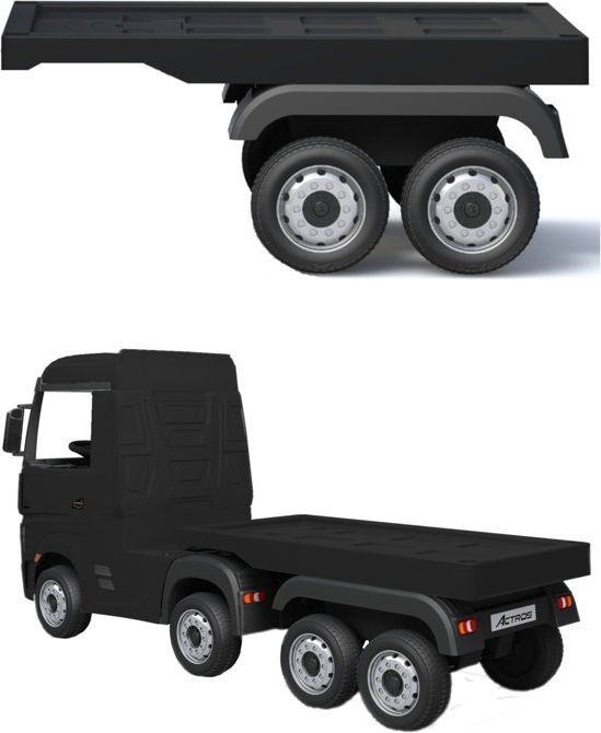 Elektrické autíčko Mercedes Benz Actros - černé LAK s návěsem - obrázek 1