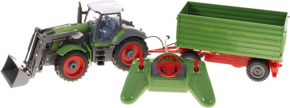 RC traktor se zeleným přívěsem 1:28 27MHz - obrázek 1