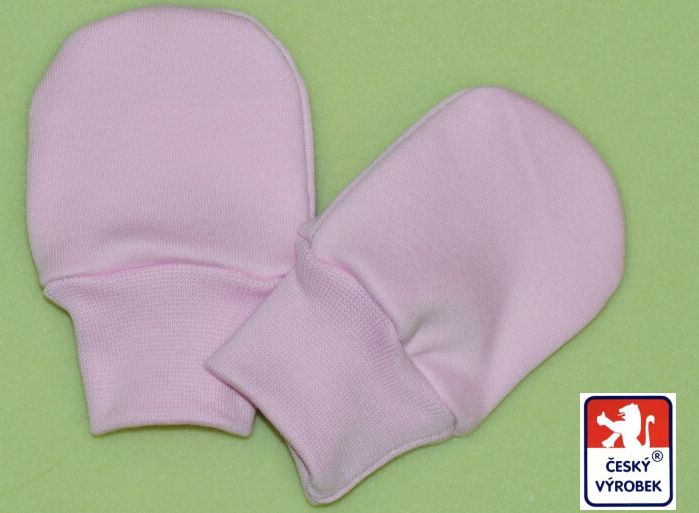 Kojenecké bavlněné rukavičky Dětský svět světle růžové velikost 00 - obrázek 1