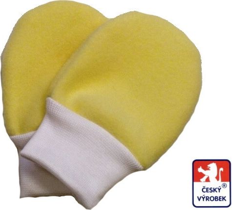 Zimní kojenecké rukavičky Dětský svět ťapky fleece žluté velikost 00 - obrázek 1