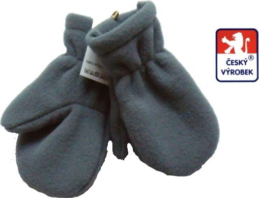 Dětské/kojenecké rukavičky s palečkem fleece, tm.šedé vel.0 - obrázek 1