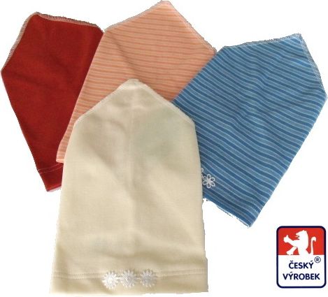 Bavlněný pruhovaný elastický šátek pro holčičku, hladký vel.0 - obrázek 1