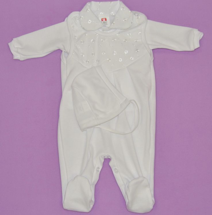 Bílá kojenecká soupravička do porodnice Dětský svět Klárka velikost 56 - obrázek 1