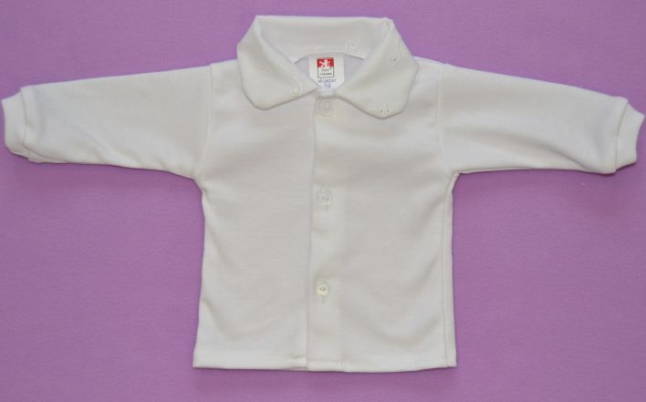 Bílá bavlněná kojenecká košilka/kabátek s madeirou, Dětský svět vel.52 - obrázek 1