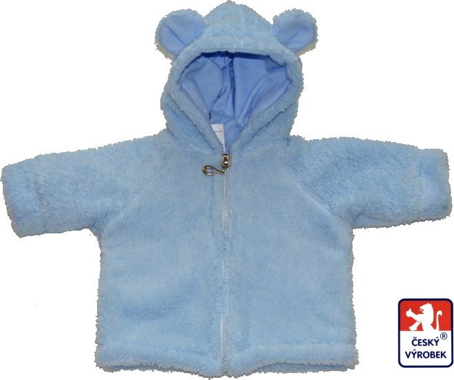 Zimní kojenecký kabátek, Lama, modrý s ouškama Dětský svět vel.56 - obrázek 1