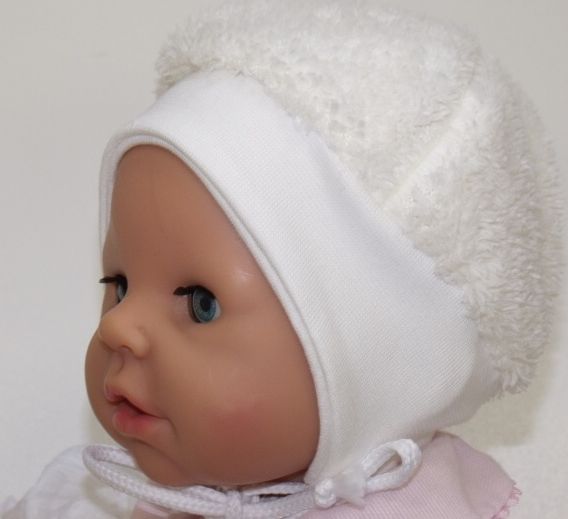 Zimní kojenecká čepička, Lamová Kuklička II, béžová vel.0 - obrázek 2