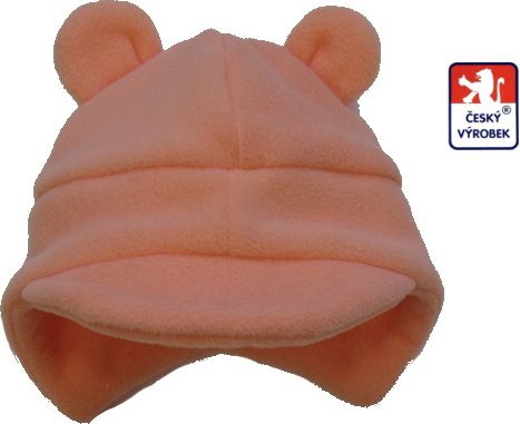 Dětská zimní čepička, Baby Fleece s ouškama, oranžová vel.0 - obrázek 1