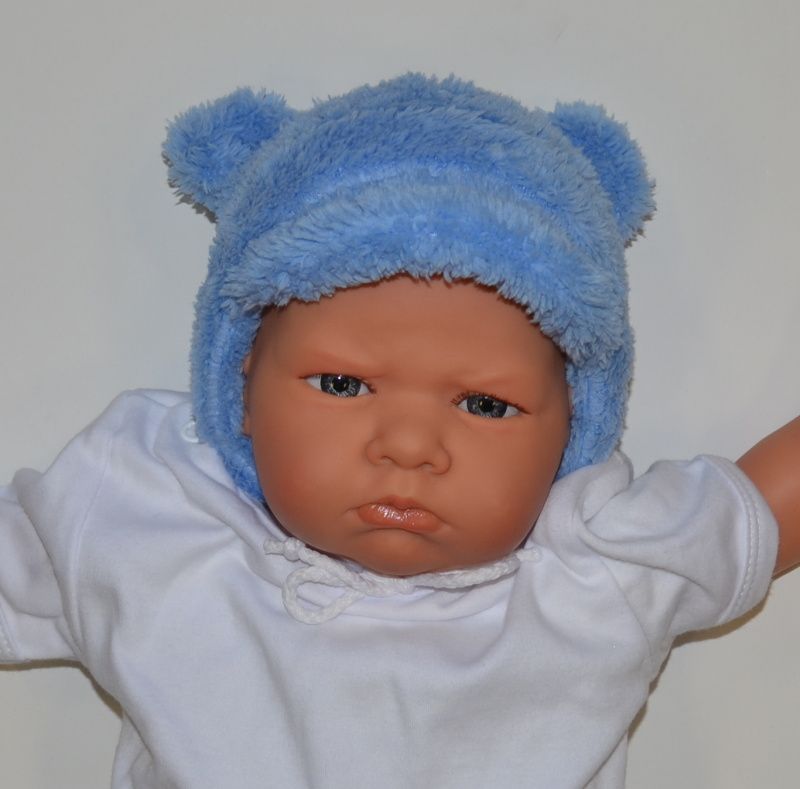 Dětská zimní čepička Dětský svět Baby Lama s ouškama, modrá velikost 0 - obrázek 4
