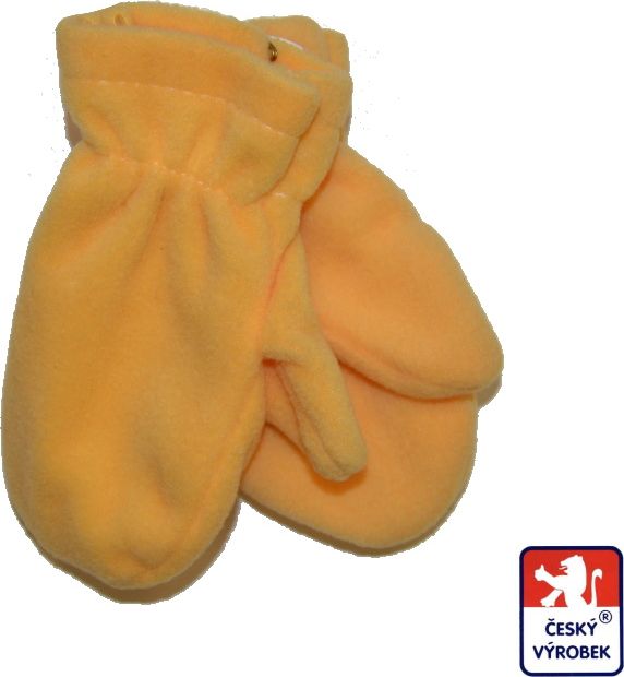 Dětské rukavičky s palečkem, Dětský svět, fleece, žluté - obrázek 1