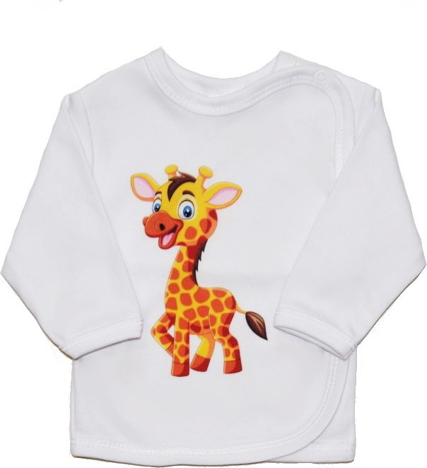 Kojenecká košilka Gama bílá s velkou žirafou velikost 52 - obrázek 1
