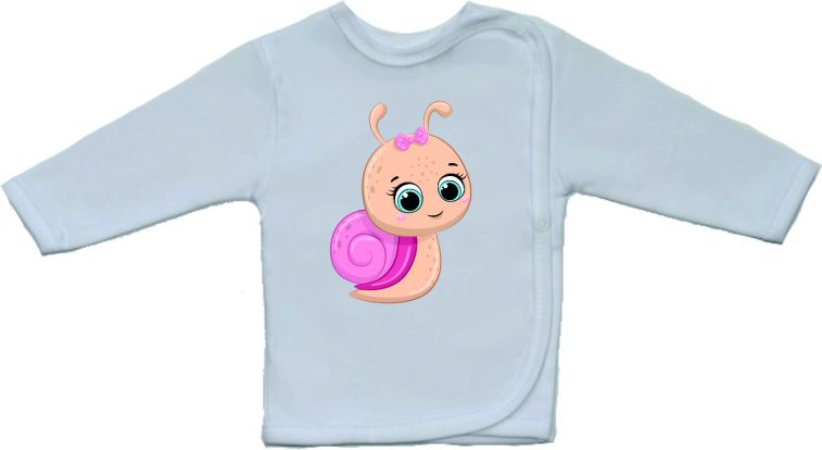 Bavlněná kojenecká košilka Gama větší roztomilý růžový šneček velikost 52 - obrázek 1