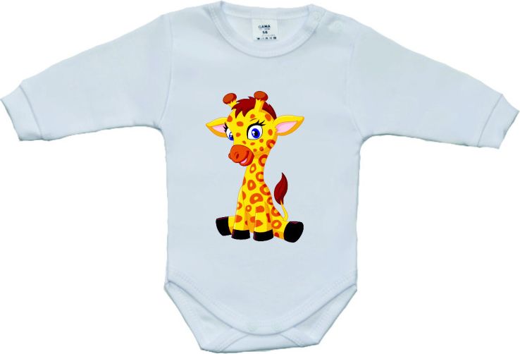 Body pro miminko Gama roztomilá žlutá žirafa velikost 50 - obrázek 1