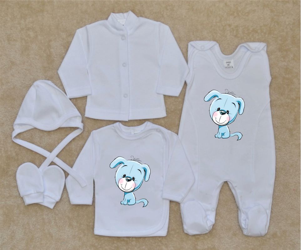 Sada oblečení pro novorozence Gama 5-dílná pejsek velikost 50 - obrázek 1
