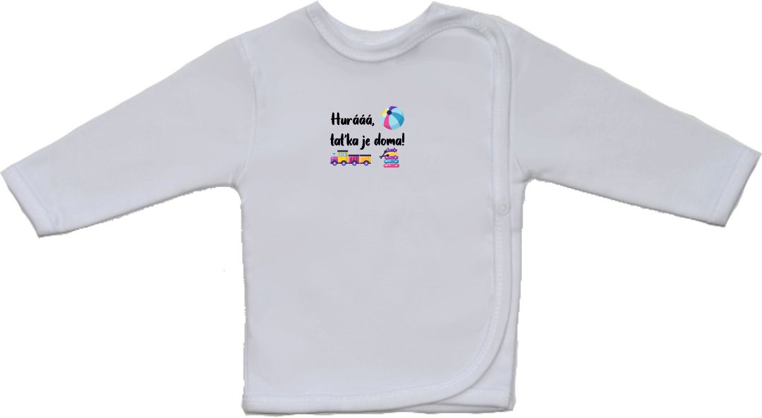 Vtipná kojenecká košilka Gama s menším nápisem, taťka je doma vel.52 - obrázek 1