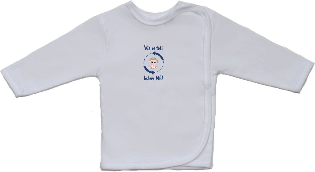 Vtipná kojenecká košilka Gama s menším nápisem, točí kolem mě chlapeček vel.52 - obrázek 1