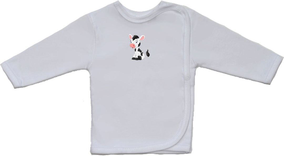 Bavlněná kojenecká košilka pro miminko, Gama, menší, sedící kravička vel.52 - obrázek 1