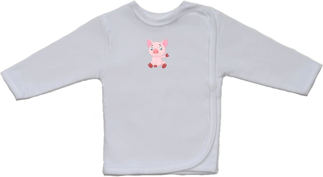 Bavlněná kojenecká košilka pro miminko, Gama, menší, sedící prasátko vel.52 - obrázek 1