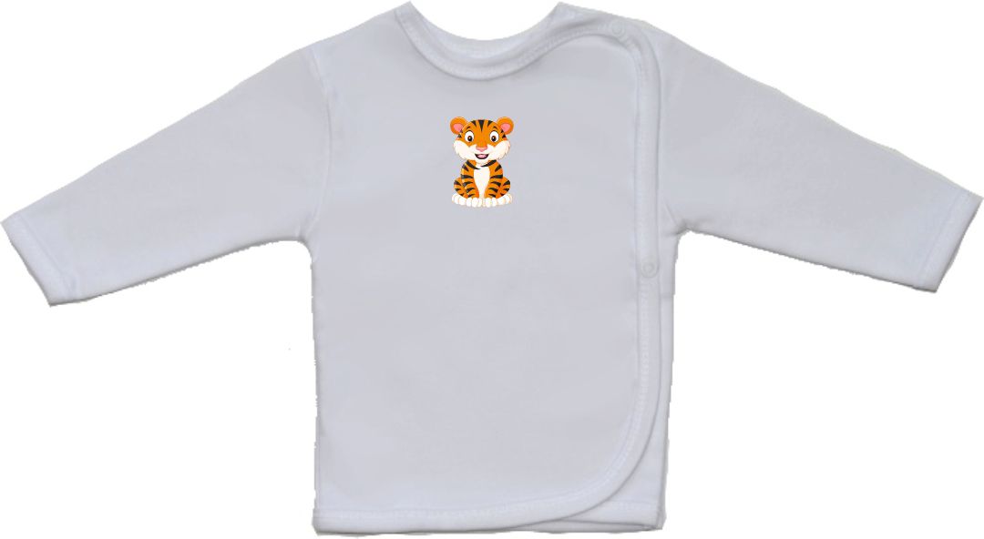 Bavlněná kojenecká košilka pro miminko, Gama, menší, sedící tygr vel.52 - obrázek 1