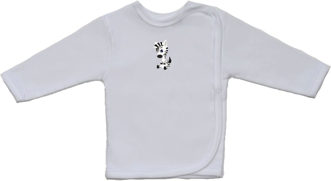 Bavlněná kojenecká košilka pro miminko, Gama, menší, sedící zebra vel.52 - obrázek 1