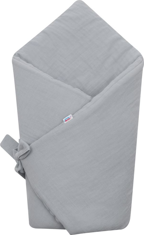 NEW BABY Mušelínová šněrovací zavinovačka světle šedá Bavlna/Polyester/Antialergické vlákno 75x75 cm - obrázek 1