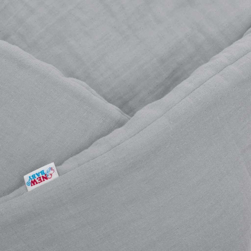 NEW BABY Mušelínová šněrovací zavinovačka světle šedá Bavlna/Polyester/Antialergické vlákno 75x75 cm - obrázek 3