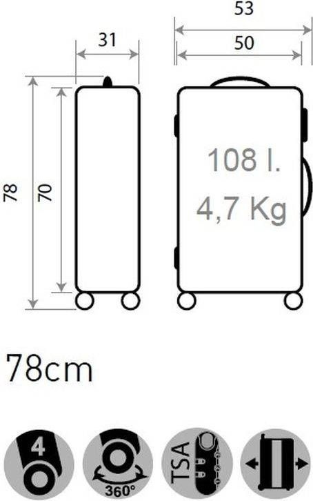 JOUMMABAGS ABS Cestovní kufr MOVOM Galaxy Bordo ABS plast, 108 l - obrázek 6