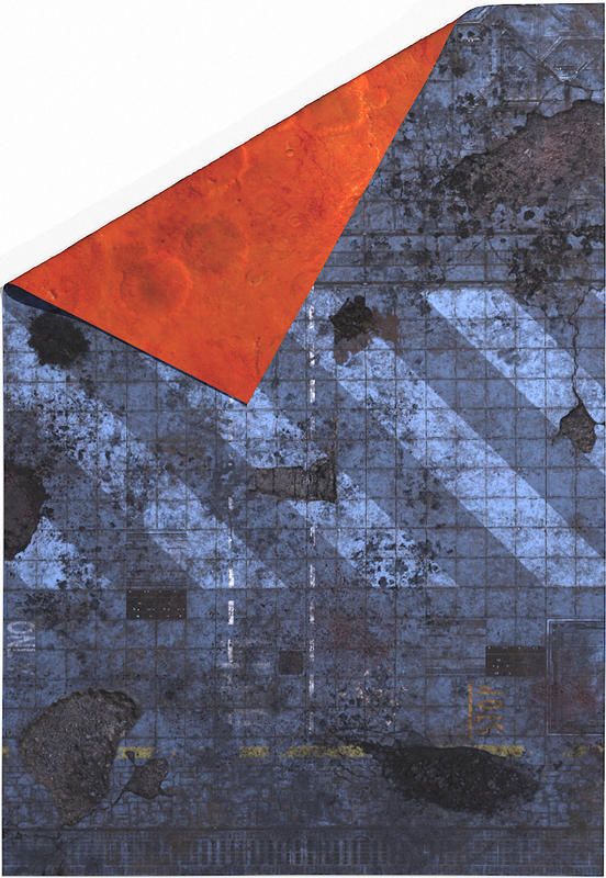 Gamemat.eu Oboustranná herní podložka 44"x30" (112x76 cm) - různé motivy Varianta: Cyberpunk and Mars - obrázek 1