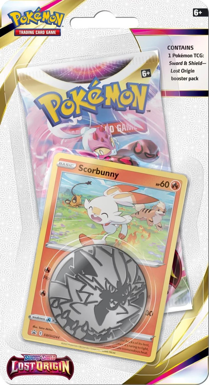 Nintendo Pokémon TCG: Sword & Shield Lost Origin - Checklane Blister booster Varianta: Scorbunny
