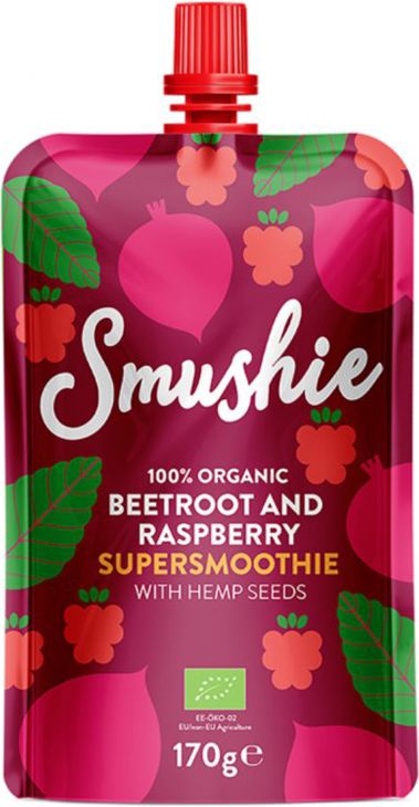 Salvest Smushie BIO Ovocné smoothie s červenou řepou malinami a konopnými semínky 6 x 170 g - obrázek 2