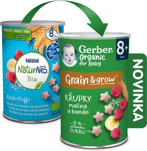GERBER Organic křupky s malinou a banánem 35 g - obrázek 1