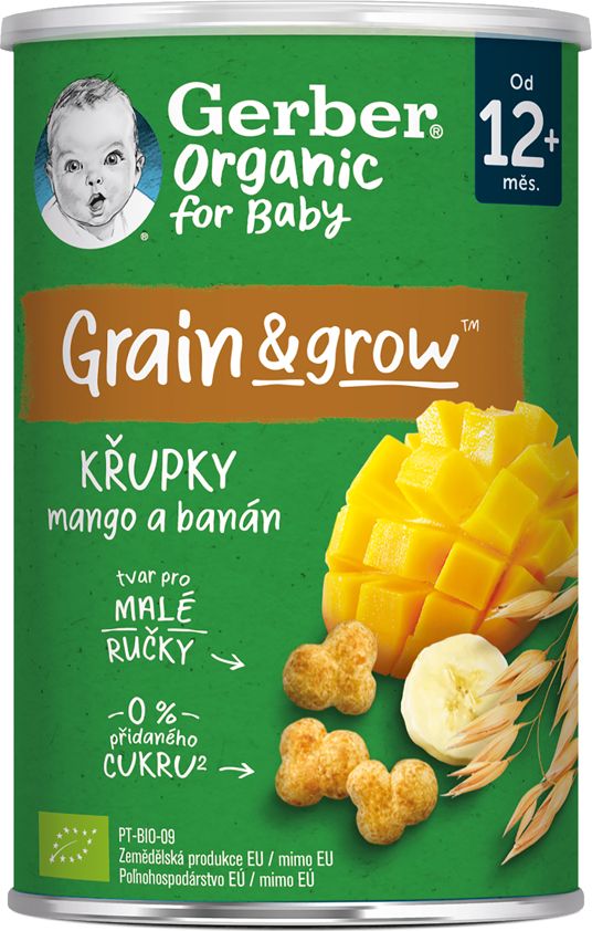 Gerber Organic křupky s mangem a banánem 5 x 35 g - obrázek 3