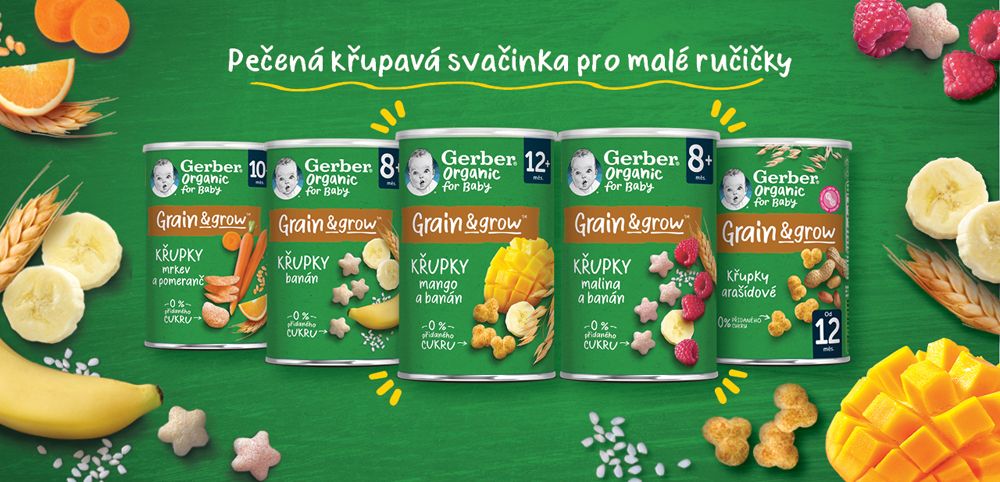 Gerber Organic křupky s mangem a banánem 5 x 35 g - obrázek 7
