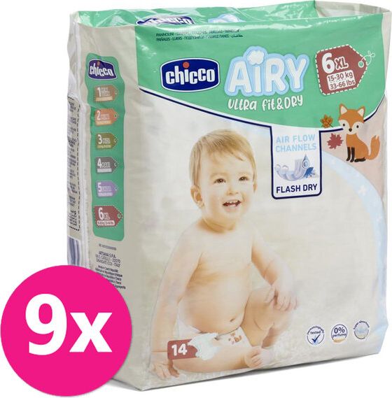 CHICCO Airy Pleny jednorázové 6 Extra Large (15-30 kg) 126 ks - Měsíční zásoba - obrázek 1