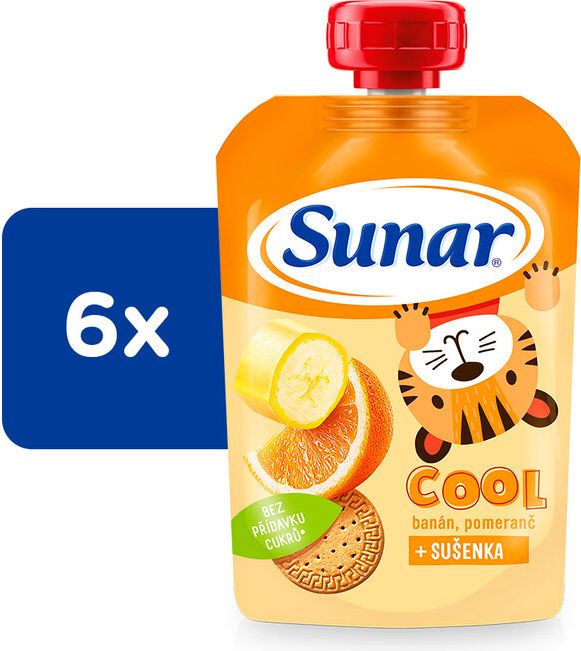 6x SUNAR Cool pomeranč, banán, sušenka 110g - obrázek 1