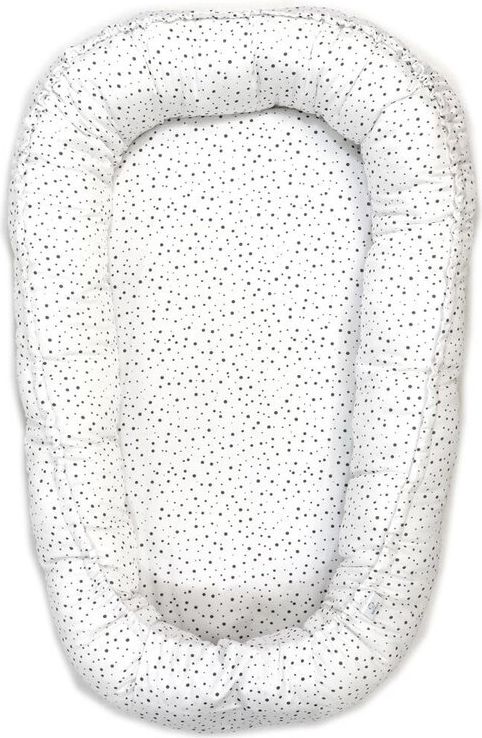 SOFTELLO Hnízdo pro miminko bílé, tečka 105x75 cm - obrázek 1