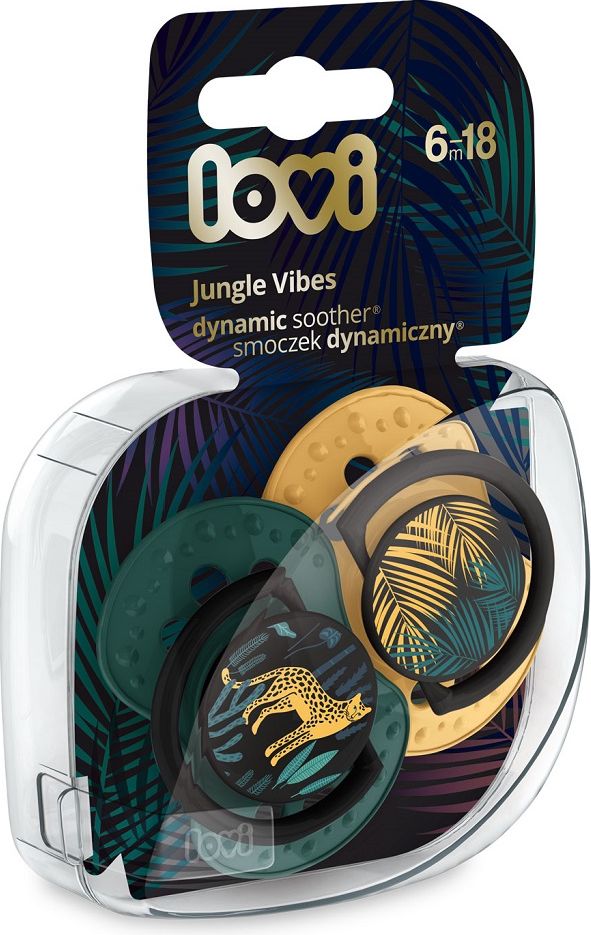 LOVI Dudlík silikonový dynamický JUNGLE VIBES 6-18m 2 ks kluk - obrázek 3