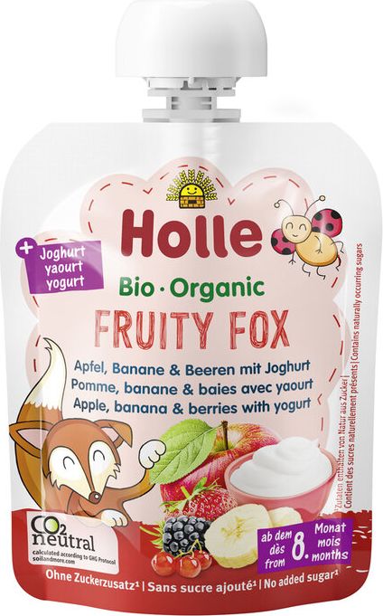 HOLLE BIO Fruity fox - dětské ovocné pyré s jogurtem - obrázek 1