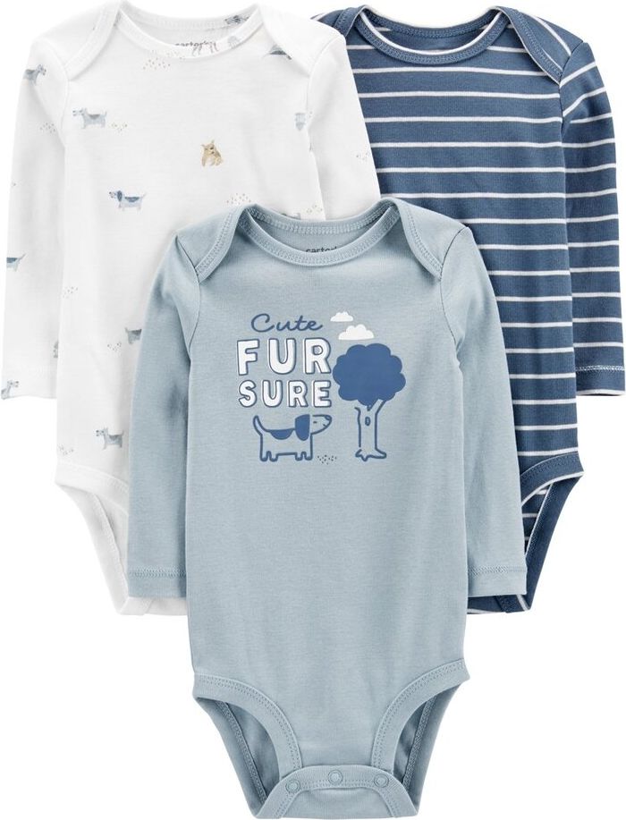 CARTER'S Body dlouhý rukáv Blue Dogs kluk LBB 3ks 24m - obrázek 1