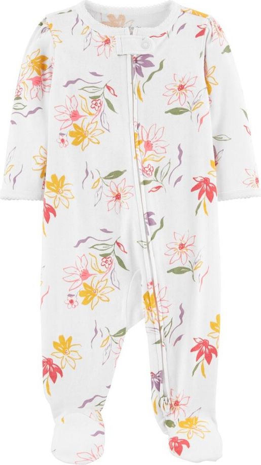 CARTER'S Overal na zip Sleep&Play White Flowers holka 3m - obrázek 1