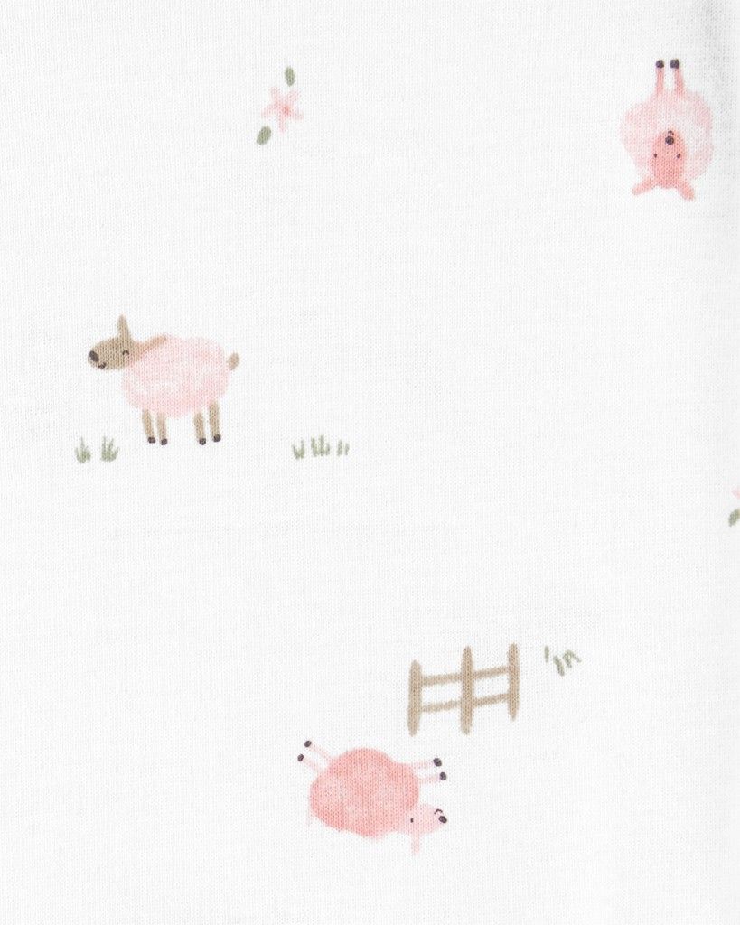 CARTER'S Body dlouhý rukáv Pink Sheeps holka LBB 3ks 3m - obrázek 4